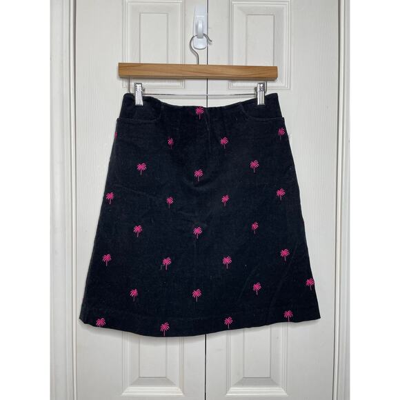 Lilly Pulitzer Vintage Mini Skirt Palm Trees Womens Size 4 Black - Picture 1 of 6